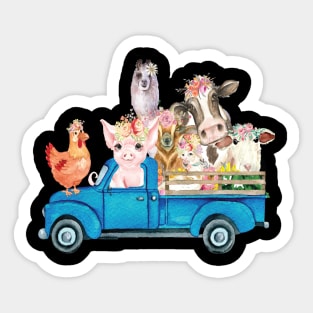 Farm Animals Farm Truck Funny farmers Gift Sticker